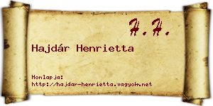 Hajdár Henrietta névjegykártya