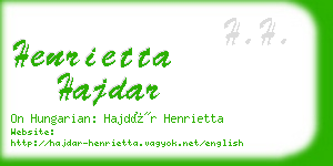 henrietta hajdar business card